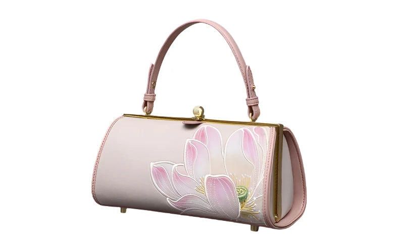 Luxury Lotus Frame Shoulder Bag