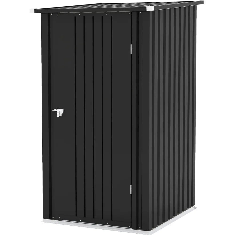 Compact 3 x 3 FT Outdoor Storage Shed - Sloping Roof & Lockable Door for Garden Tools