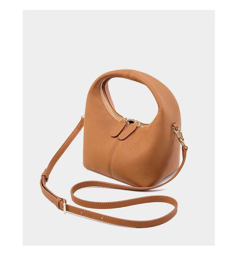 Ladies' Genuine Leather Half Moon Crossbody Bag – 2024 Fashion