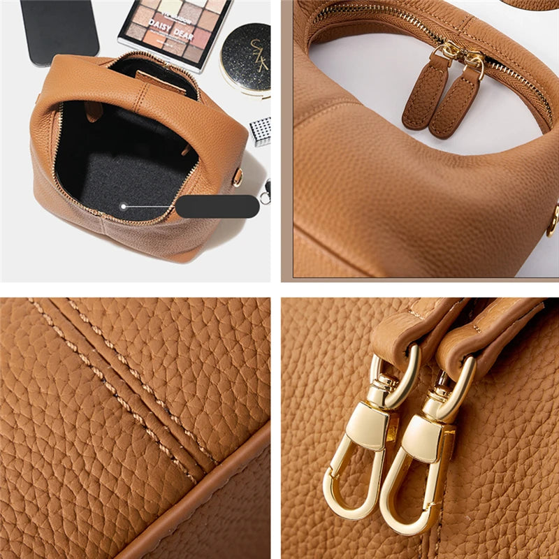 Ladies' Genuine Leather Half Moon Crossbody Bag – 2024 Fashion