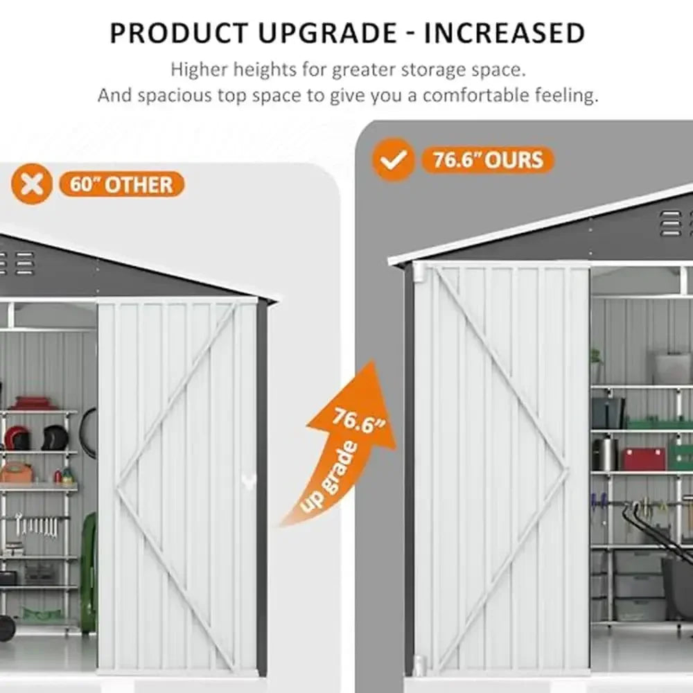 Durable 8x12 FT Metal Outdoor Storage Shed - Waterproof & UV-Resistant with Lockable Door