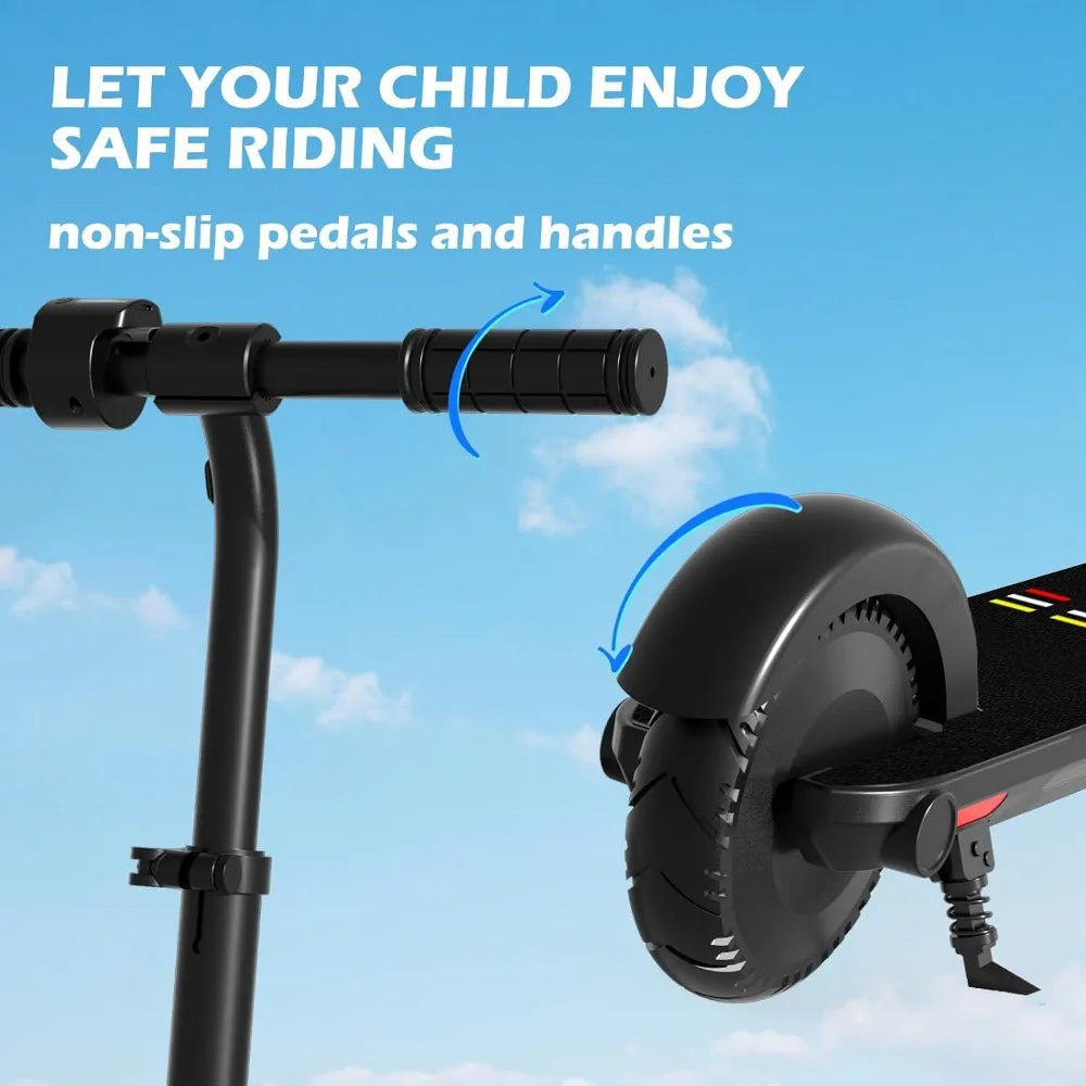 Foldable Electric Scooter for Kids 6-15 Years Old, LED Display, with Adjustable Speed and Height, with Rainbow Light