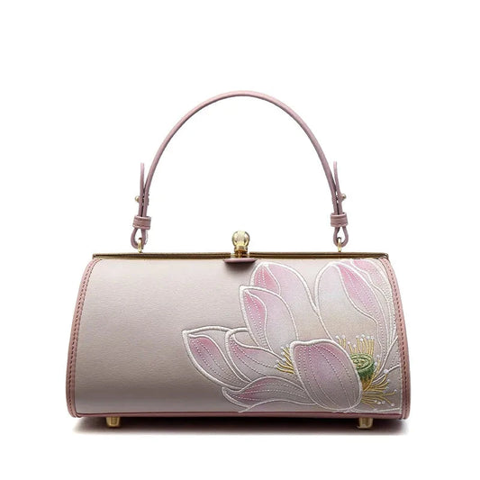 Luxury Lotus Frame Shoulder Bag