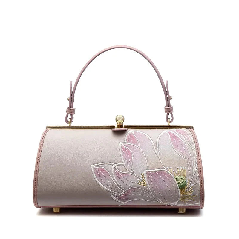 Luxury Lotus Frame Shoulder Bag