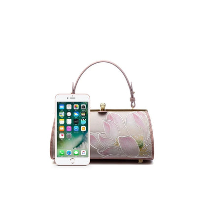 Luxury Lotus Frame Shoulder Bag