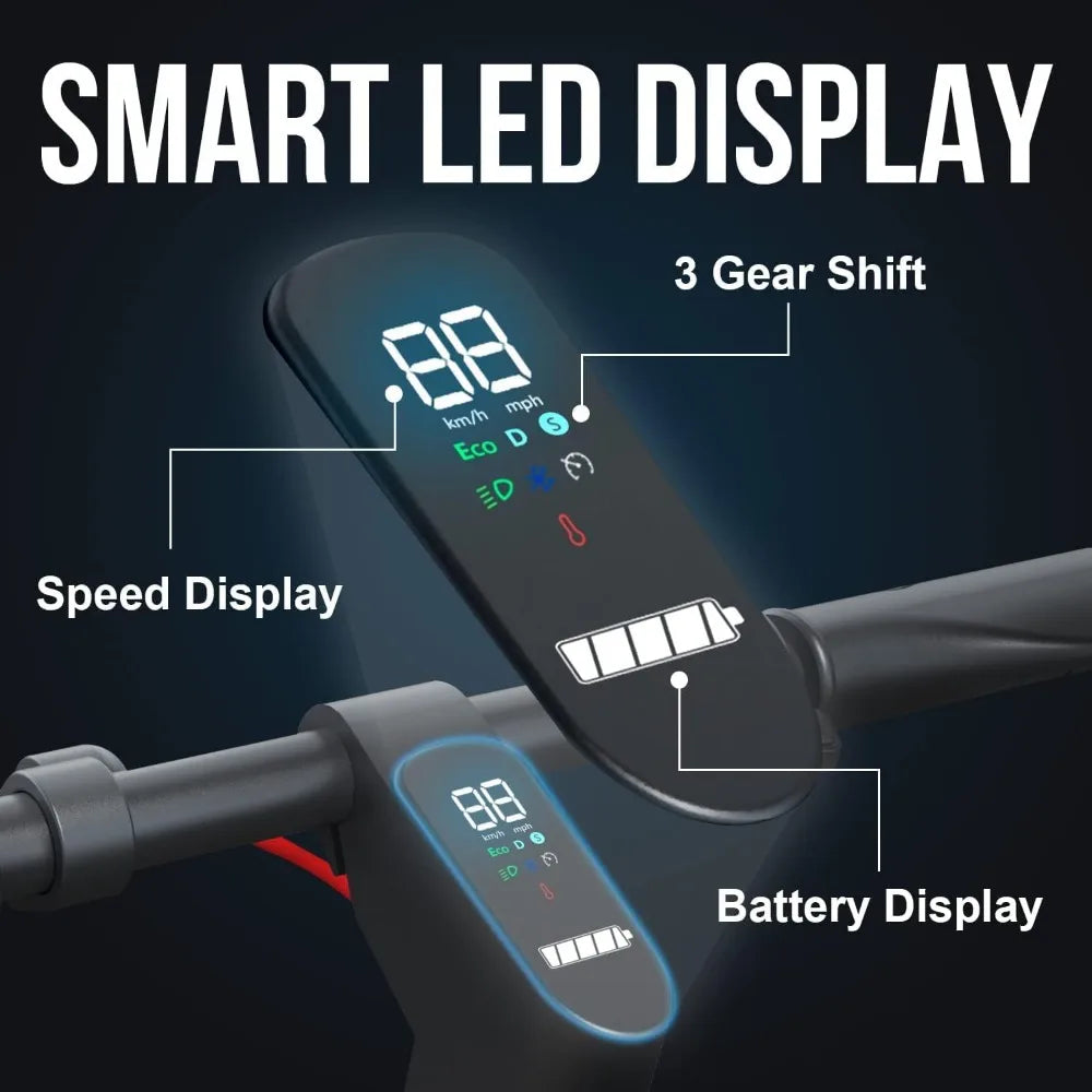 Anti-Theft Lock Mobility Scooter Wheels Electric Scooter 450W Powerful Motor 19mph Speed and 8.5” Honeycomb Solid Tires Scooters