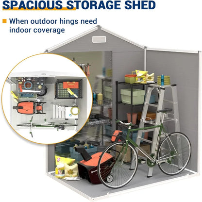 Outdoor Storage Shed, Outdoors Resin Storages Sheds 6x4.5 FT, Outdoor Storage Shed