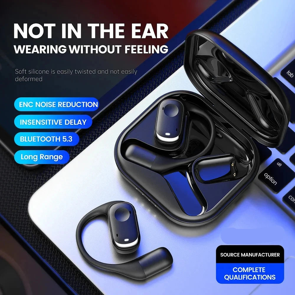 Hybrid Technology Ear Hook Headphones - 32Hrs Playtime