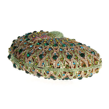 Peacock Rhinestone Clutch