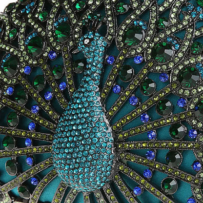 Peacock Rhinestone Clutch