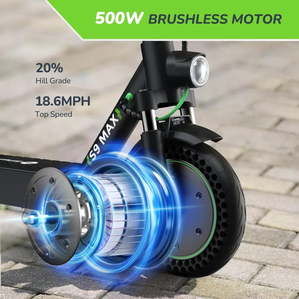 Electric Scooter 18-31 Miles Range, Electric Scooter Adults for Commute Dual Braking System E Scooter for Adult/Youth